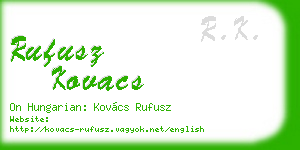 rufusz kovacs business card